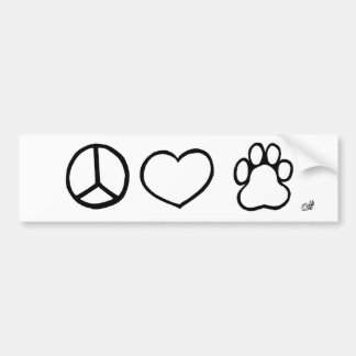 Peace, Love, Dogs Bumper Sticker