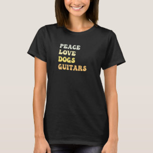 Peace Love Dogs Guitars Retro T-Shirt