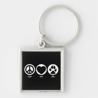 Peace Love Dogs Keychain
