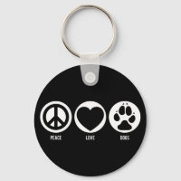 Peace Love Dogs Keychain