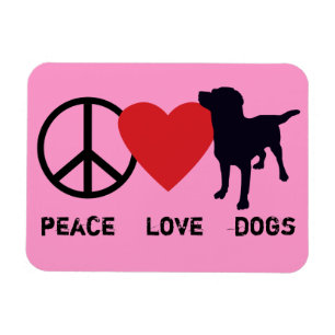 Peace Love Dogs Magnet