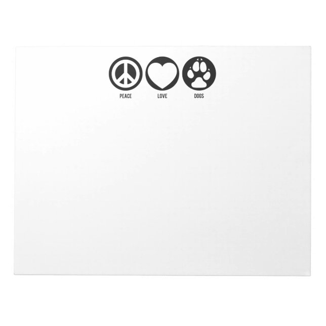 Peace Love Dogs Notepad (Front)