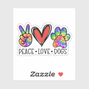 Peace Love Dogs Paws Tie Dye Rainbow Animal Rescue