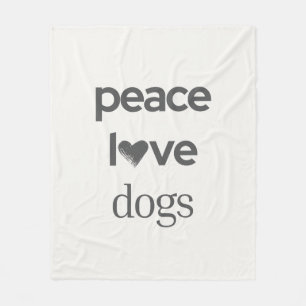 Peace Love Dogs   Rescue Dog Mom Modern Home Decor Fleece Blanket