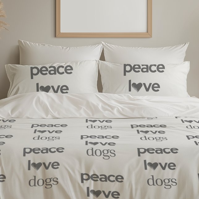 Peace Love Dogs | Rescue Dog Mom Modern Home Decor Pillowcase (Creator Uploaded)