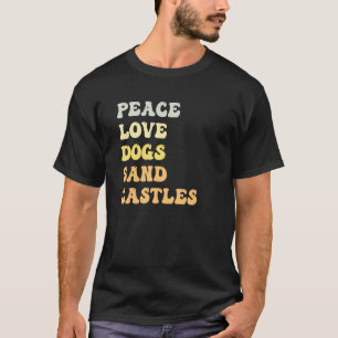 Peace Love Dogs Sand Castles Retro T-Shirt