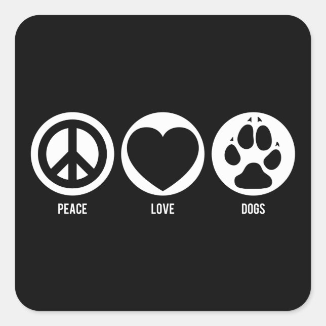 Peace Love Dogs Sticker (Front)
