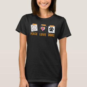 Peace Love Dogs Unity Heart Colour Mama Breed Paws T-Shirt