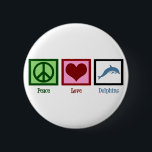 Peace Love Dolphins 6 Cm Round Badge<br><div class="desc">Cute dolphin gift with a pretty blue dolphin next to a heart and a peace sign on a beautiful ocean animal present.</div>