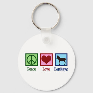 Peace Love Donkeys Key Ring