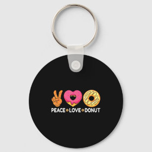 Peace Love Donut - Doughnut Lover's For Men Women Key Ring