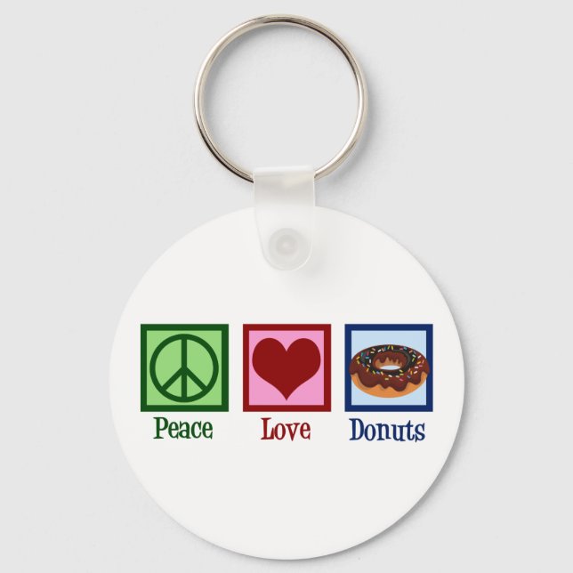 Peace Love Doughnuts Key Ring (Front)