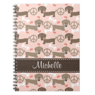 Peace Love Doxies Dachshund Notebook Journal