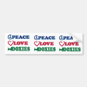 Peace-Love-Doxies- Dachsund Bumper Sticker