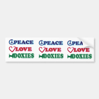 Peace-Love-Doxies- Dachsund Bumper Sticker