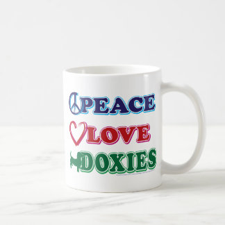Peace-Love-Doxies- Dachsund Coffee Mug