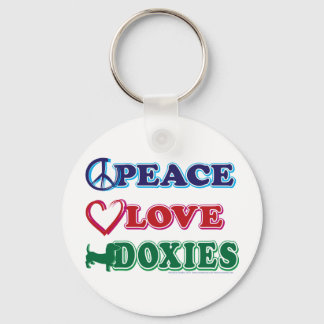Peace-Love-Doxies- Dachsund Key Ring