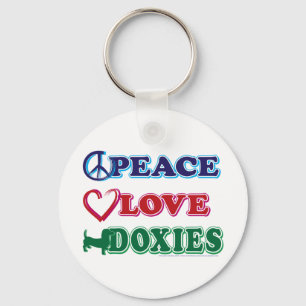 Peace-Love-Doxies- Dachsund Key Ring