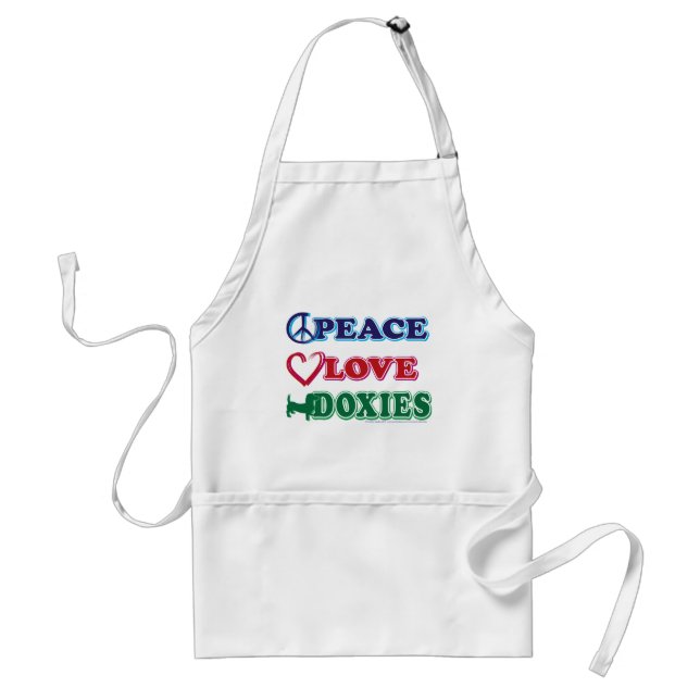 Peace-Love-Doxies- Dachsund Standard Apron (Front)