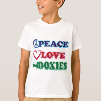 Peace-Love-Doxies- Dachsund T-Shirt
