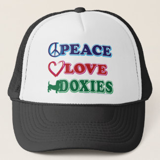 Peace-Love-Doxies- Dachsund Trucker Hat