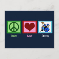 Peace Love Drums Cool Drum Set Band