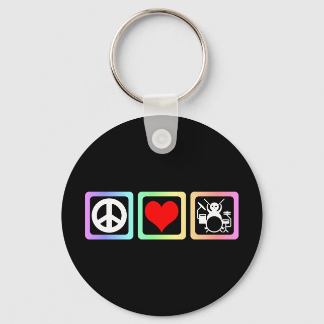 Peace love drums key ring (Front)