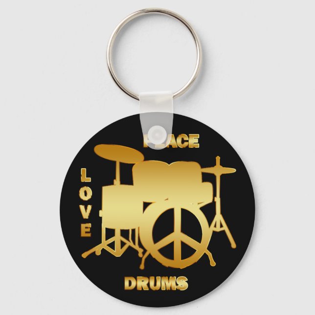 PEACE LOVE DRUMS KEY RING (Front)