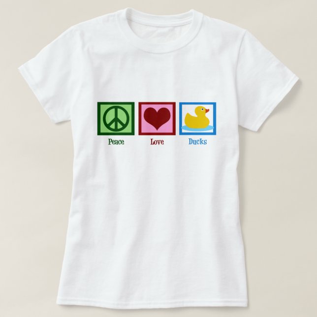 Peace Love Ducks Cute Duck Women's T-Shirt (Design Front)