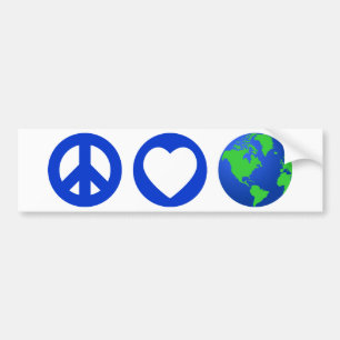 Peace Love Earth Bumper Sticker