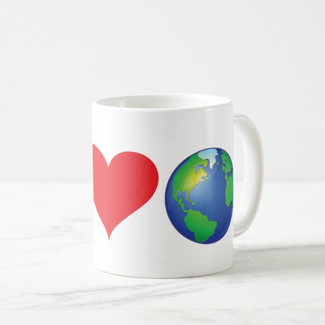 Peace Love Earth Coffee Mug (Front Right)