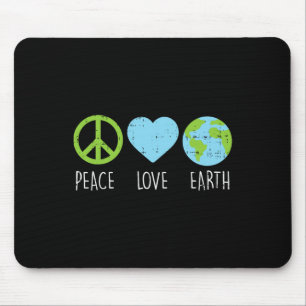Peace Love Earth Cool Hippie Hippy Environmentalis Mouse Mat