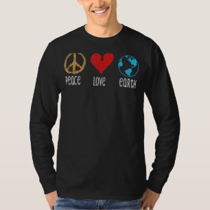 Peace Love Earth Cool Hippie Hippy Environmentalis T-Shirt