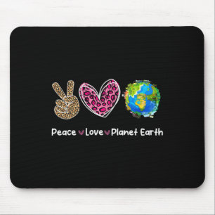 Peace Love Earth Day Save Our Planet Environment P Mouse Mat