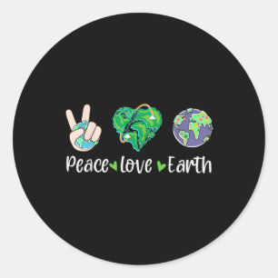Peace Love Earth Earth Day 2024 Men Women Kids Boy Classic Round Sticker