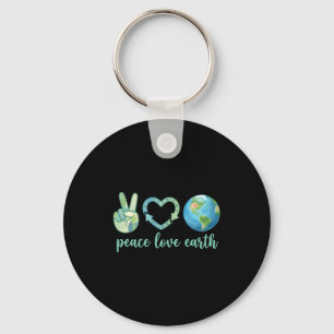 Peace love earth eco friendly nature earth day key ring