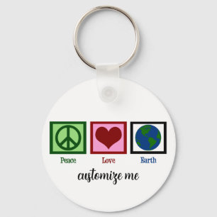 Peace Love Earth Key Ring