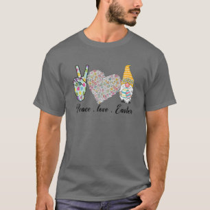 Peace Love Easter Bunny Leopard Graphic Easter Day T-Shirt