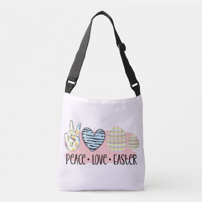 Peace, Love, Easter Crossbody Bag (Front)