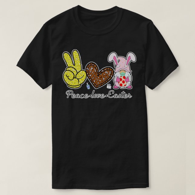 Peace Love Easter Day  for Men Women Plus Size  T-Shirt (Design Front)