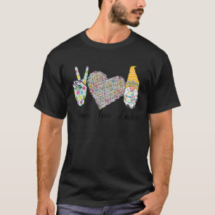 Peace Love Easter Funny Bunny Gnome Easter Eggs Ea T-Shirt