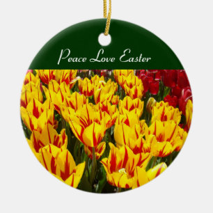 Peace Love Easter ornaments Tulip Flowers Spring