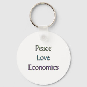 Peace, Love, Economics Key Ring