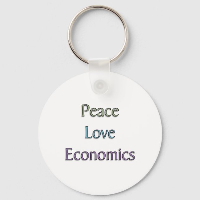 Peace, Love, Economics Key Ring (Front)