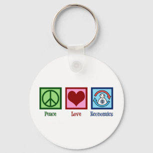Peace Love Economics Key Ring