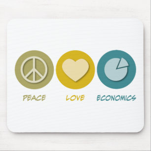 Peace Love Economics Mouse Mat
