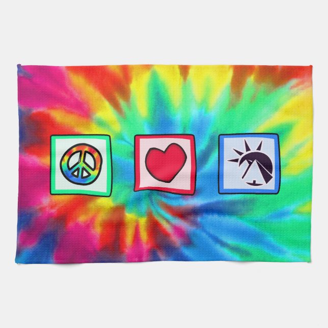 Peace, Love, Egyptians Tea Towel (Horizontal)
