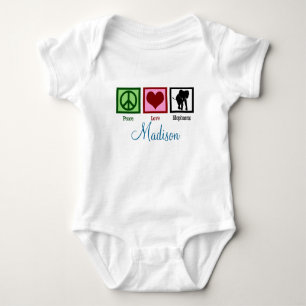 Peace Love Elephant Custom Baby Bodysuit
