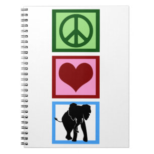 Peace Love Elephants Notebook