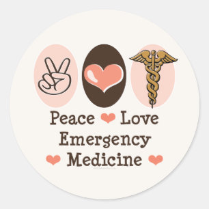 Peace Love Emergency Medicine Stickers